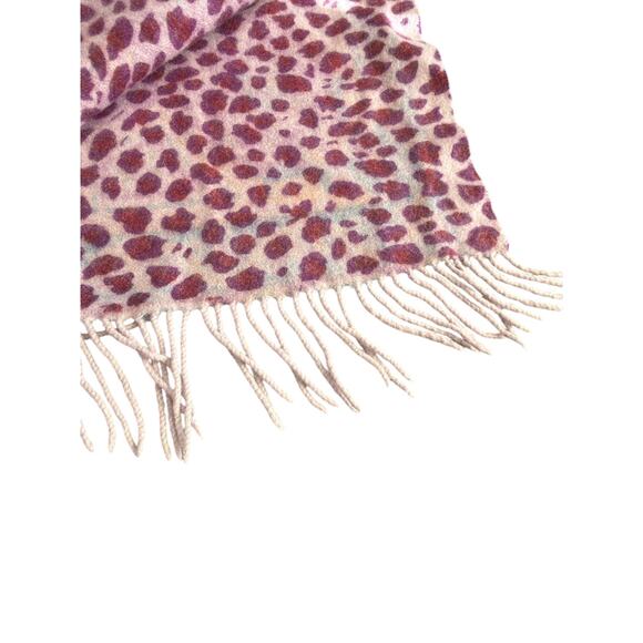 Neiman Marcus Wool Purple Paisley Oversized Reversible Scarf Fringe Women's - Picture 5 of 7